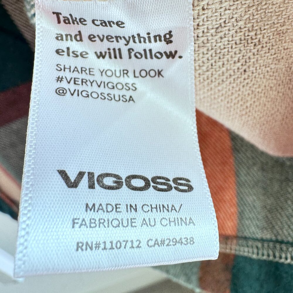 Stitch fix: VIGOSS Size: XS Oversized Teal Green Orange Plaid Shacket Flannel - Picture 14 of 15